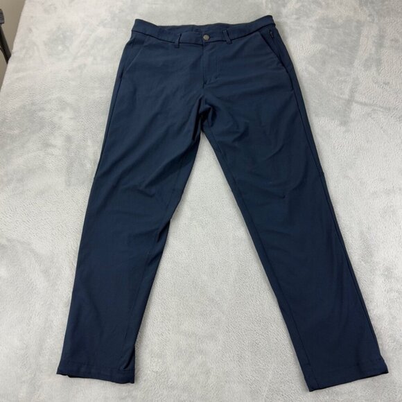 Lululemon Commission Pant Slim Warpstrem 34” Navy Blue Men’s Size 33 - Picture 1 of 14